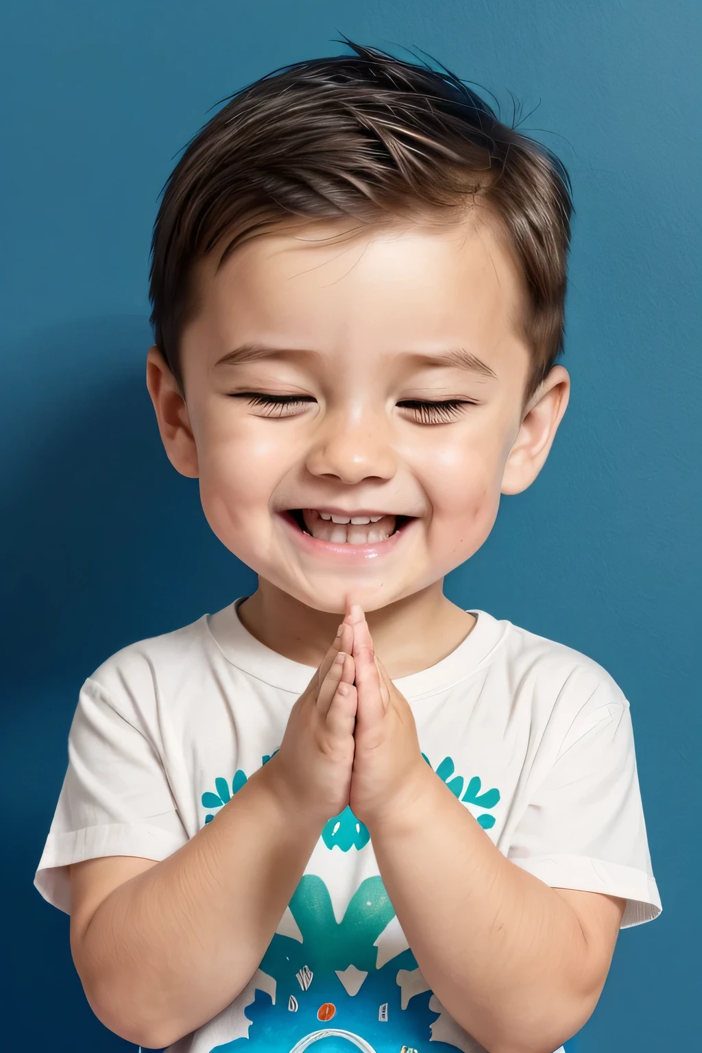 realistic, detailed illustration,toddler, (boy:1.2), two-year-old, ,eating, enjoying, ( Put your palms together:1.2), (join hands together:1.2),dish, delicious, savoring, hand, closed eyes, cute, sweet, treat, tiny fingers, juicy, messy, happy, small hands, mouth open, anticipation, taste, delight, fresh, ripe, smiling, content, savor, moment, sketch, illustration, cartoon, character design, line art, vibrant colors, expressive, whimsical, playful style, soft edges, pastel palette, texture, brushstrokes, dynamic pose, exaggerated features, kawaii, chibi-style, moment, joyful expression, smile, soft warm colors, fine details, simple background, hand-painted style, digital art touch,(illustration:1.5), (Watercolor:1,2),Illustrations for children's picture books, (focus on hands:1.3), white background, blurry background