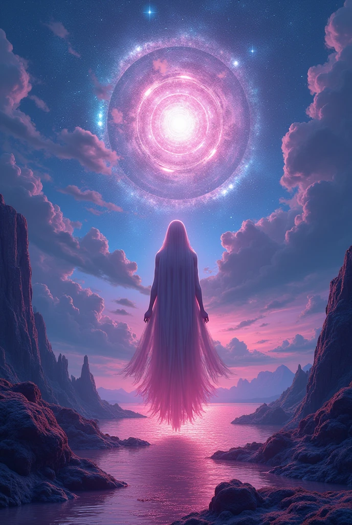 Covers for podcasts that address mystical and esoteric themes about spirituality Focus on magenta and sky blue colors.