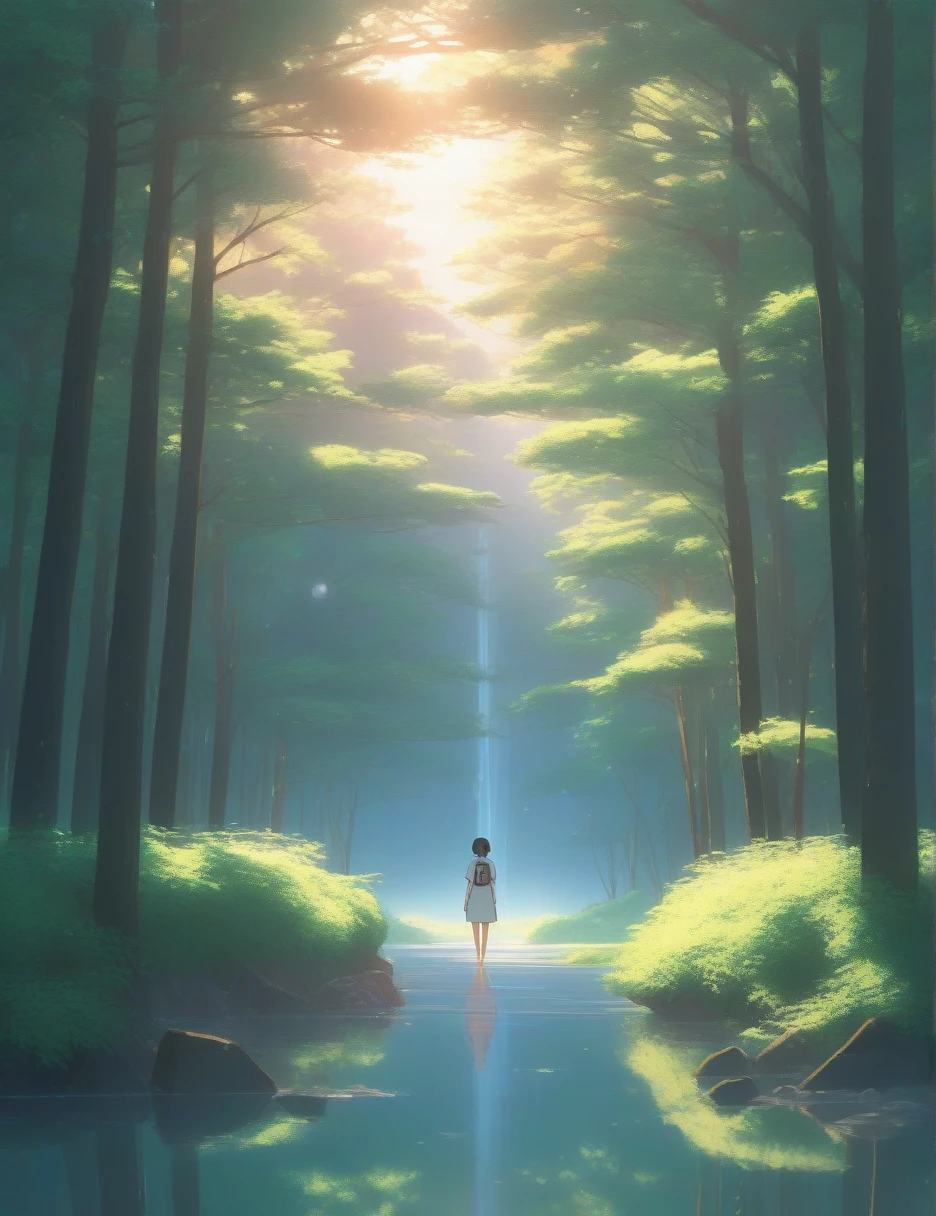 Create healing and soothing illustrations in the style of Makoto Shinkai's animations。The scene conveys the tranquility of a rural landscape,Painted in pastel tones。Let's imagine,Under the full moon night sky,On the green grass。An antique tile house,Surrounded by lush trees and bushes。There are children playing in the attic,Bamboo tables are placed in the yard,Bamboo chair,There are fruits on the bamboo table。The color tone adds a dreamy feel to the scene、Ethereal quality,Seamless color blending,Capturing the serene beauty of the countryside。This illustration invites the viewer into a peaceful pastoral world,Nature's gentle beauty offers respite from the hustle and bustle of everyday life