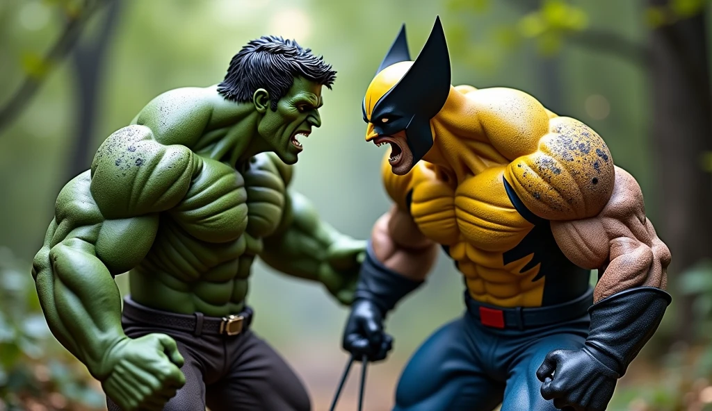 model figure, wolverine vs hulk