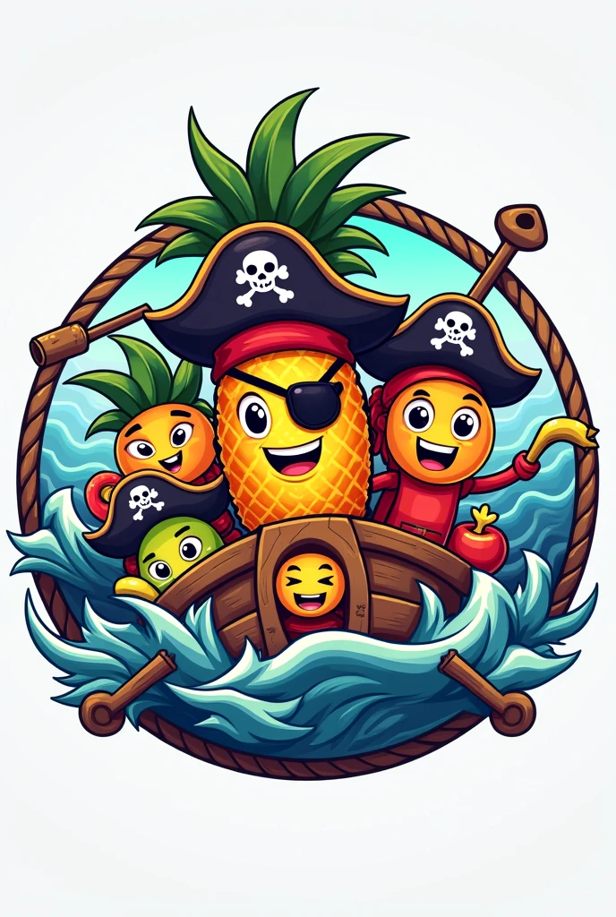 Create a logo for my blox fruits crew,My crew is called Fruit Full Pirates