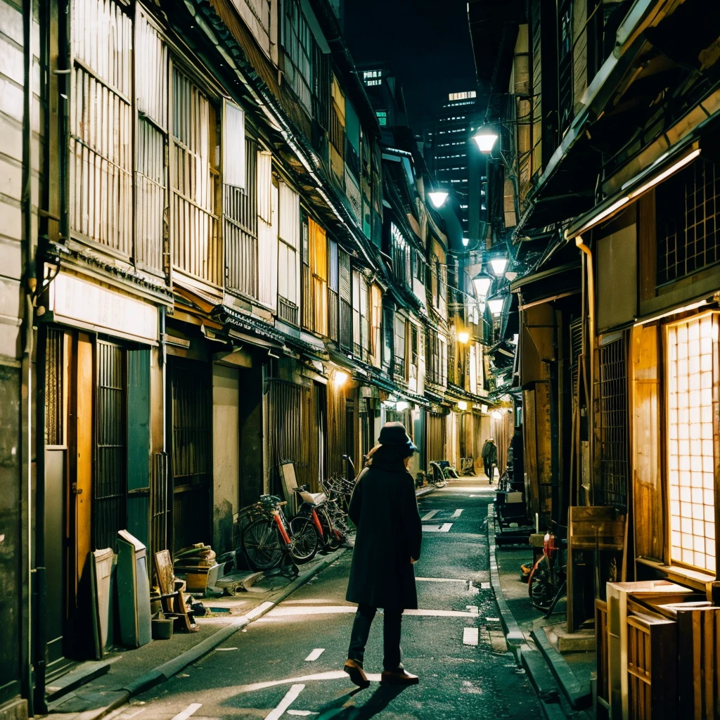 Surrounded by old multi-tenant buildings in Tokyo