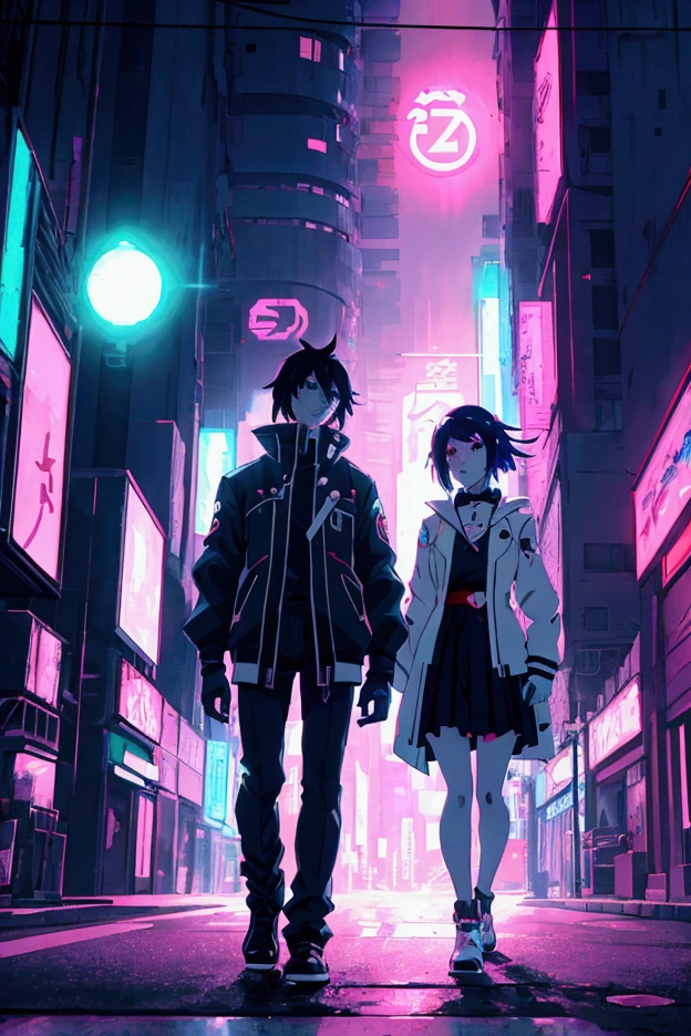 Anime girl walking in the middle of the city at night, Cyberpunk art inspired by Liam Wong, pixiv Contest Winner, Pixel art, Anime girl running, Art Deco takes over anime aesthetics, Makoto Shinkai Cyril Rolland, Anime Style 4k, Anime Art Wallpapers 8K, anime art wallpaper 4k, Digital Cyberpunk Anime Art