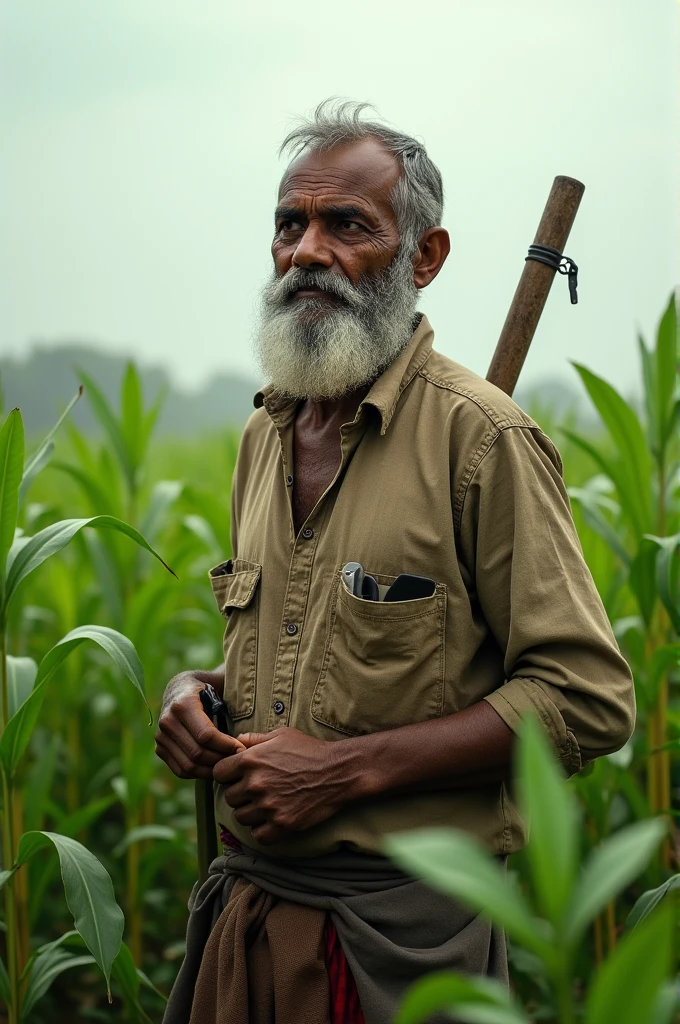 An Indian farmer during covid 19 