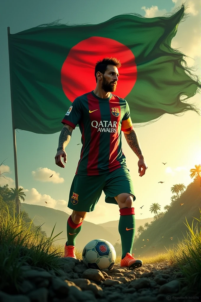 Messi in Freedom Fighte for Bangladesh with Bangladeshi flag and win