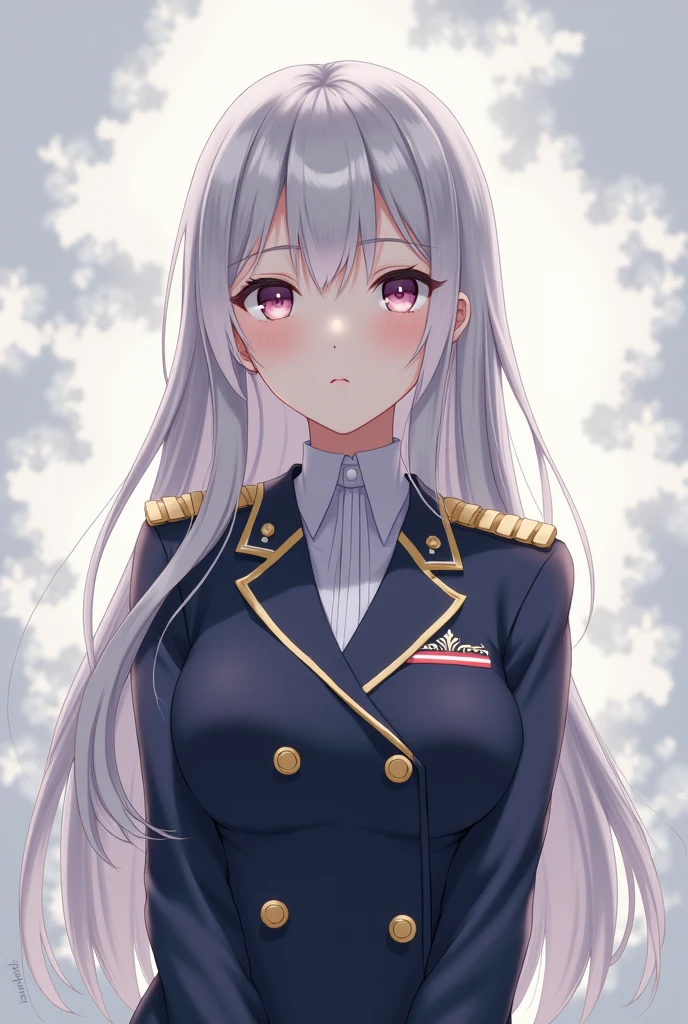 female,Grey Long,uniform,美少female,Beautiful,cute,anime