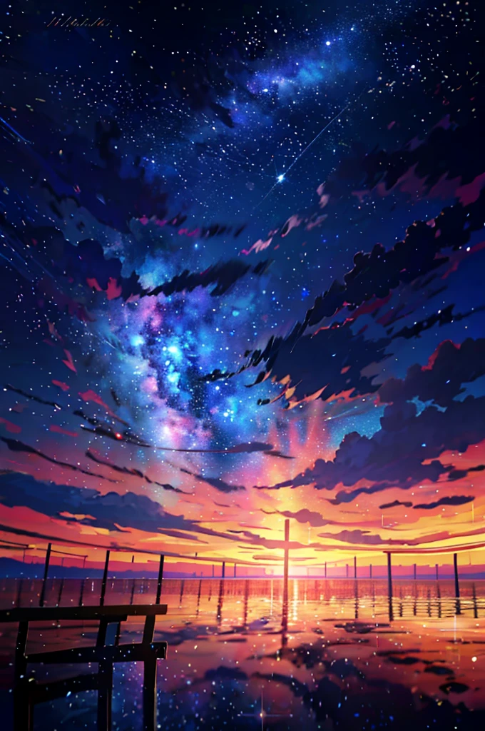 anime, the sky, stars, the bench, the milky, the stars, the sky, the stars, the bench, the milky, the stars, the, cosmic skies. by makoto shinkai, anime sky, cosmic sky, amazing wallpaper, cosmic skies, anime art wallpaper 4 k, anime art wallpaper 4k, stary sky, beautiful anime scene
