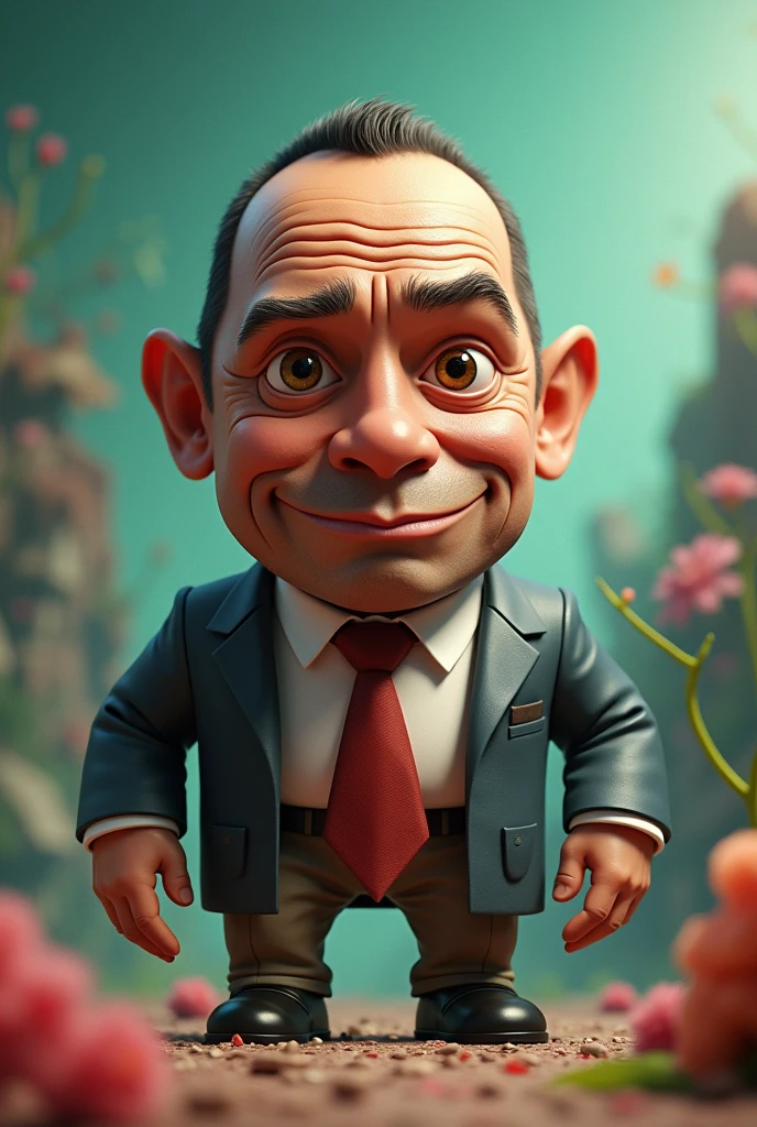 Face of Dwayne Johnson the rock and body of mr bean 