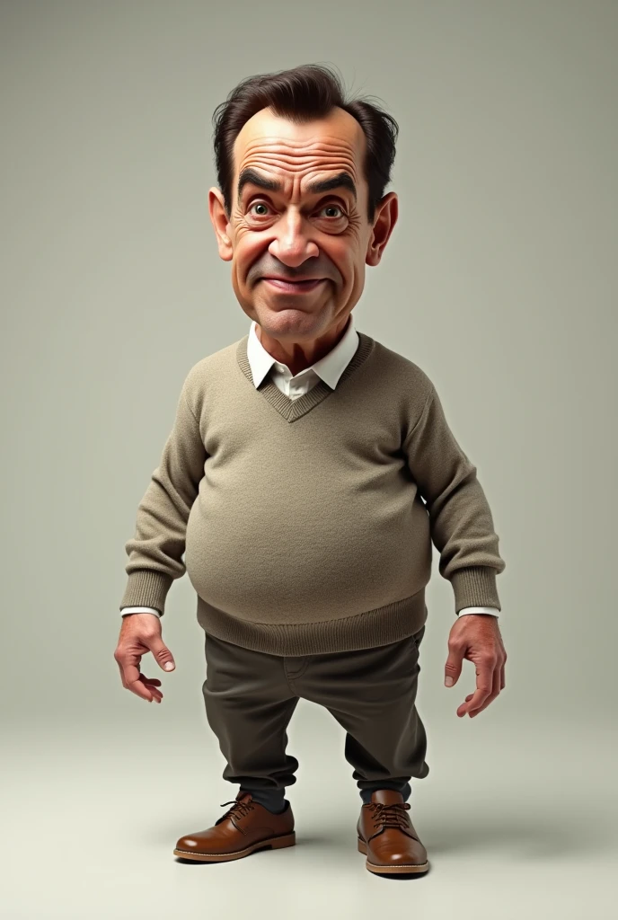 Face of Arnold Schwarzenegger and body of mr bean 