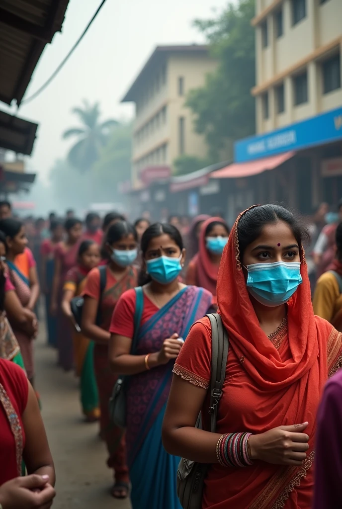 COVID 19 in India (people wearing mask,taking vaccine etc)