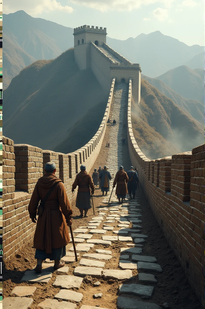 People building the Great Wall of China Image (Horizontal)