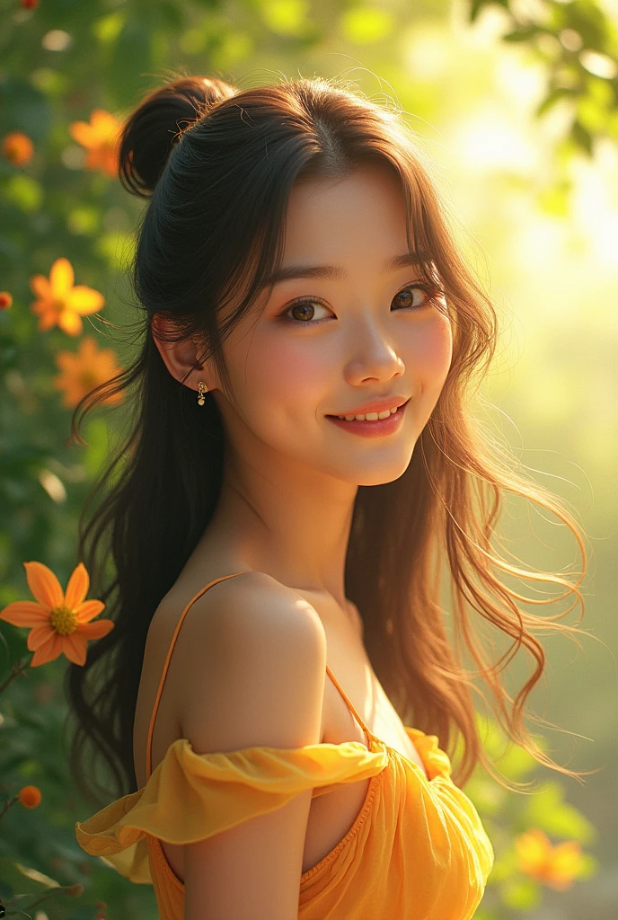 Korean girl with summer concept