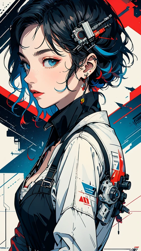 (((masterpiece, highest quality))),(((solo:1.2))),(((1girl:1.2))),32k wallpaper, very detailed, poster, vintage science fiction,(((((geometric cinematic movie poster))))), (bauhaus), shape,(((abstract))),(mid century modern),movie poster,(((((portfolio))))),(((((Close-up))))),(((((bust up))))),((((more various angle)))),(((highlight))),Vast landscape,((((heterochromia)))),(((complete. detailed face))),(((Extremely talented))),(((((most complecated machine))))),Colorful color scheme,(Cleavage),(((((unlimited mechanic Workaholic)))))