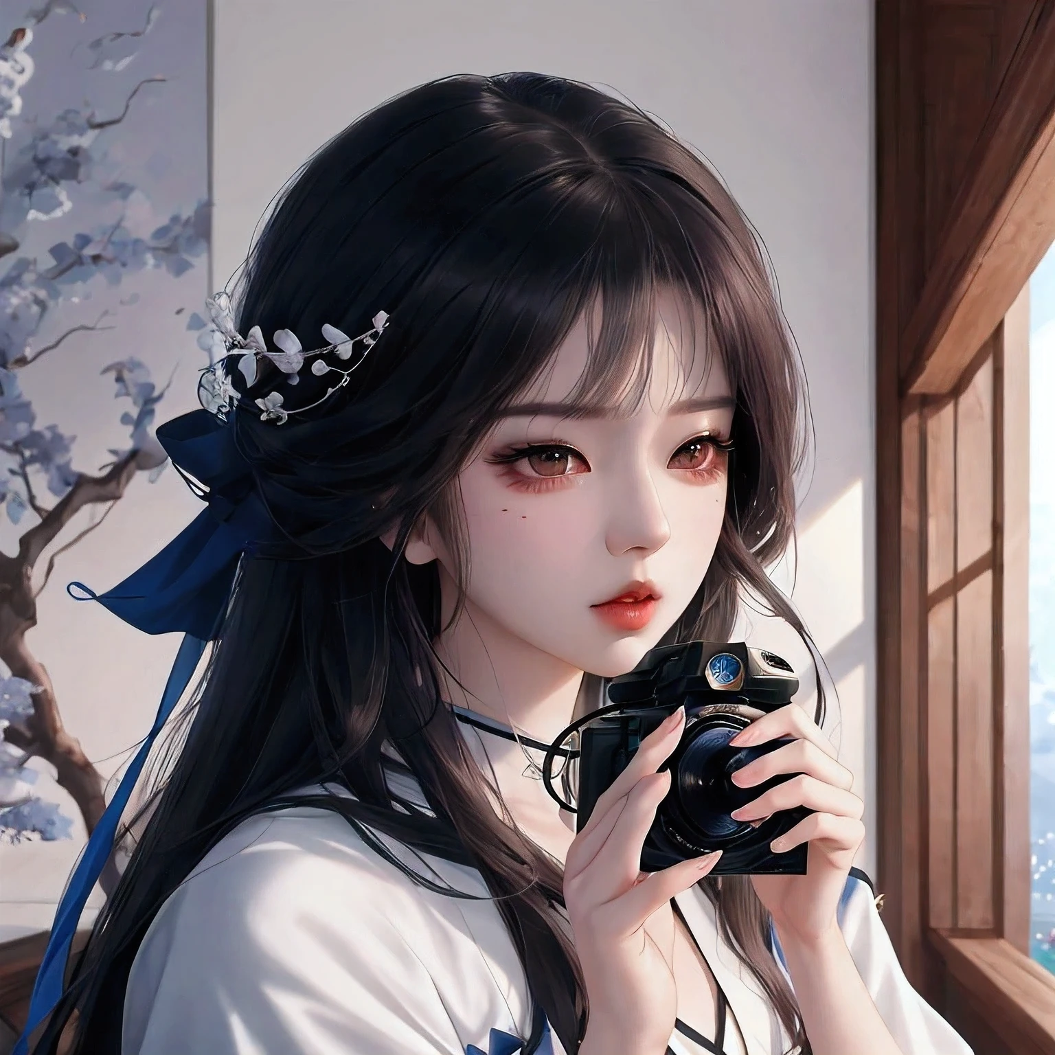 arafor is taking a picture of a woman with a camera, artwork in the style of guweiz, 8k high quality detailed art, ig model | artgerm, artgerm and atey ghailan, photorealistic anime, extremely detailed artgerm, guweiz, detailed digital anime art, 8k artgerm bokeh, hyper realistic anime