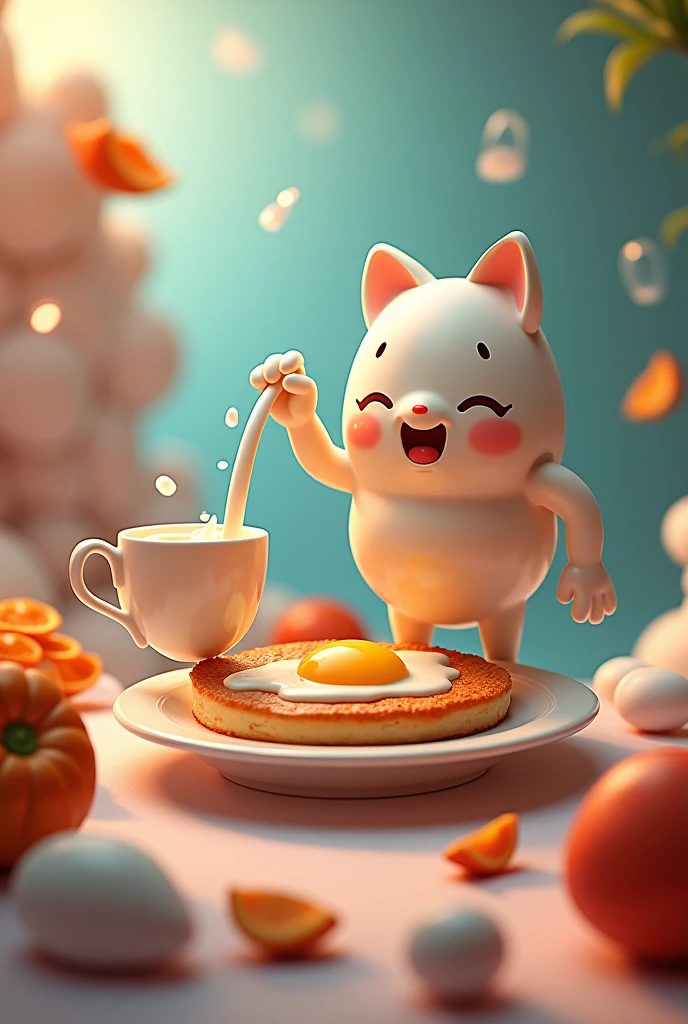 Add an egg and a cup of milk.