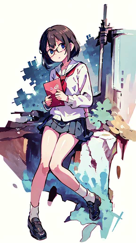 metropolis、water、Midnight、Moon、Blue light、sky、sea、Nsfw、masterpiece, high quality, 4K, HDR,, Stable Diffusion prompt:  schoolgirl with short、brown hair and red-framed glasses, wearing a white blouse and navy skirt, white panties visible, navy socks and brown loafers, in a state of arousal and trembling with sexual climax,simple illustration style, In a nichijou (everyday life) Setting Image generation AI model used: Stable Diffusion (eleet- model)

id: i2