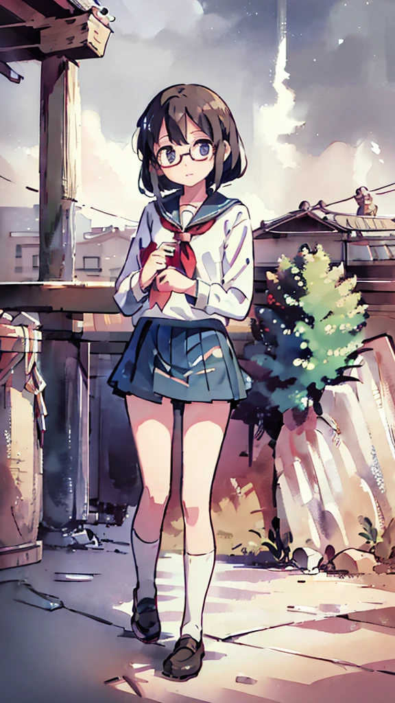 metropolis、water、Midnight、Moon、Blue light、sky、sea、Nsfw、masterpiece, high quality, 4K, HDR,, Stable Diffusion prompt: schoolgirl with short、brown hair and red-framed glasses, wearing a white blouse and navy skirt, white panties visible, navy socks and brown loafers, in a state of arousal and trembling with sexual climax,simple illustration style, In a nichijou (everyday life) Setting Image generation AI model used: Stable Diffusion (eleet- model)
id: i2