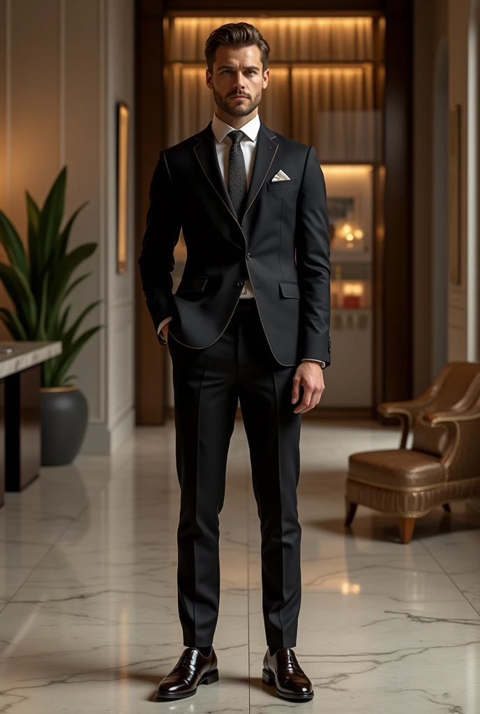 Man wearing shoe
luxury Brand name ME SHOW tag line live in style