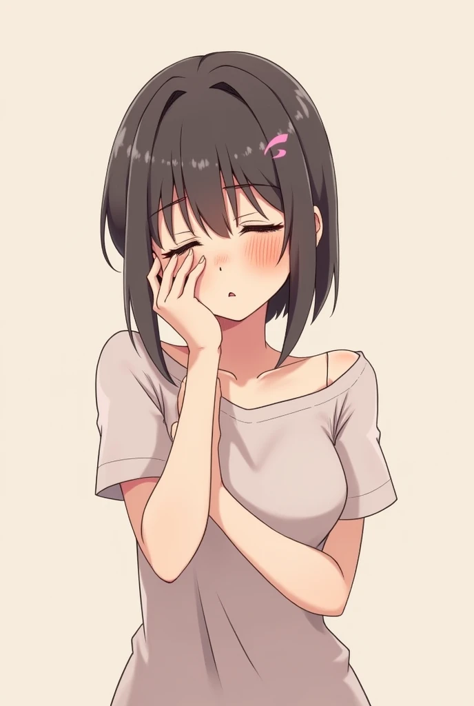 Loli, small breasts, naked, embarrassed face, anime
