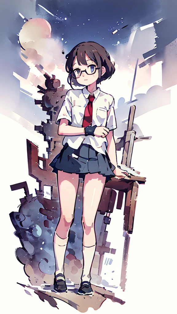 metropolis、water、Midnight、Moon、Blue light、sky、sea、Nsfw、masterpiece, high quality, 4K, HDR,, Stable Diffusion prompt: schoolgirl with short、brown hair and red-framed glasses, wearing a white blouse and navy skirt, white panties visible, navy socks and brown loafers, in a state of arousal and trembling with sexual climax,simple illustration style, In a nichijou (everyday life) Setting Image generation AI model used: Stable Diffusion (eleet- model)
id: i2