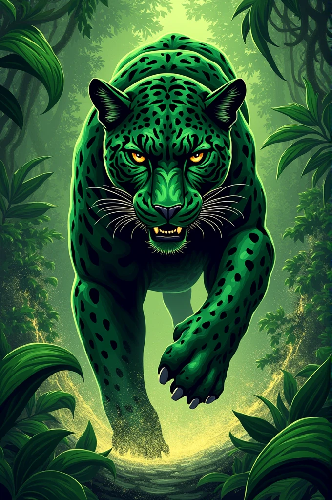 Poster for a green jaguar themed gymkhana