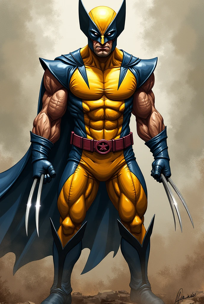 Wolverine da marvel, your costume must be very detailed, realistic art style.