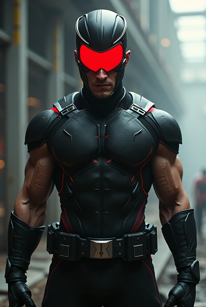 Cyclops from X-Men wearing his visor