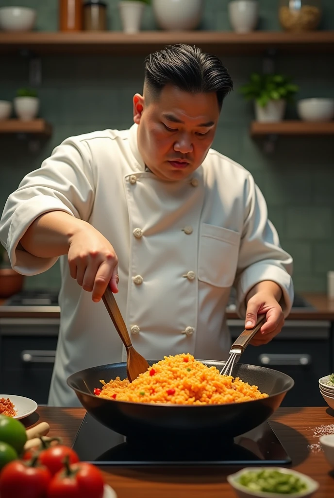 Kim Jong-nam making fried rice