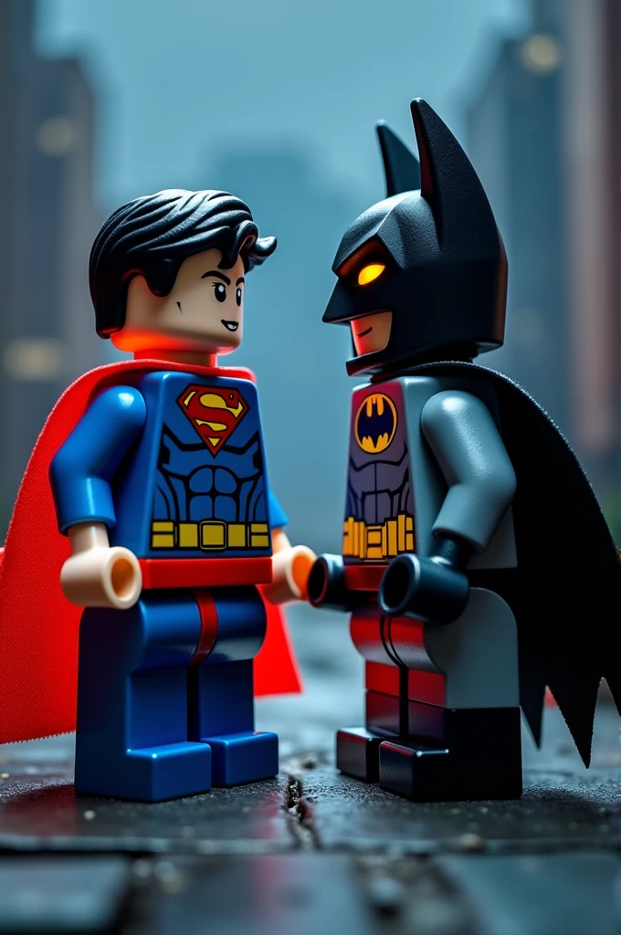 Lego Art Superman and Batman、night。