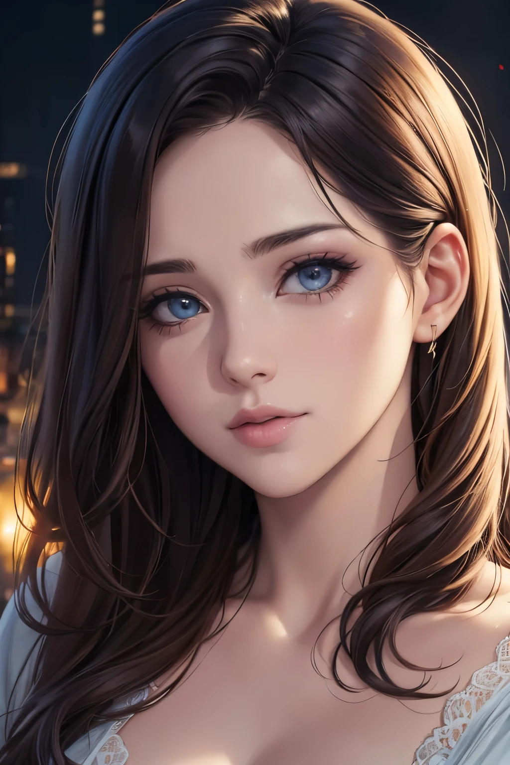 a woman with agnes cecile, glowing design, pastel colors, ink drops, autumn lights, (best quality,4k,8k,highres,masterpiece:1.2),ultra-detailed,(realistic,photorealistic,photo-realistic:1.37),detailed face, beautiful detailed eyes, beautiful detailed lips, extremely detailed eyes and face, long eyelashes, portrait, digital painting, delicate, soft lighting, warm colors, autumn, nature, dreamlike