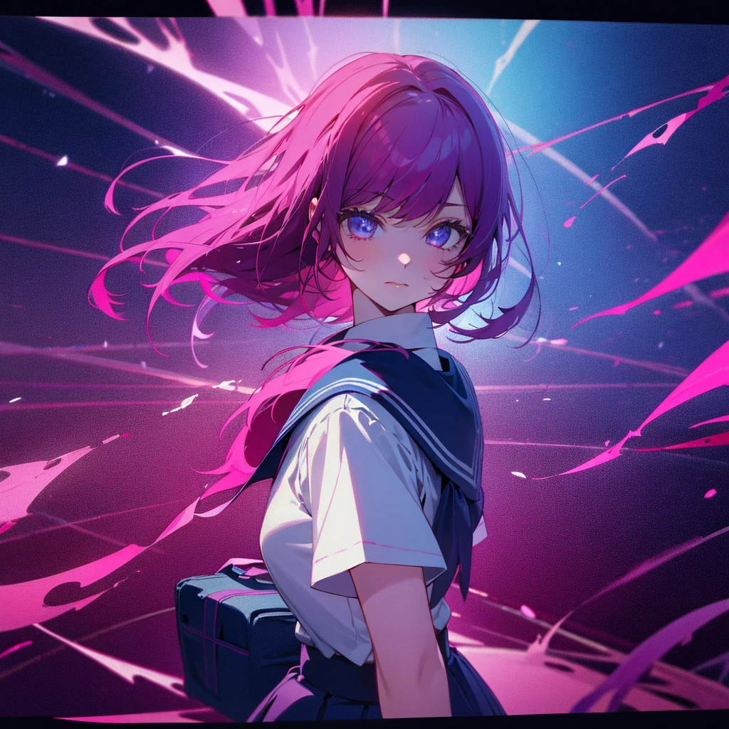 school uniform、Pink Hair Girl、High resolution、4K