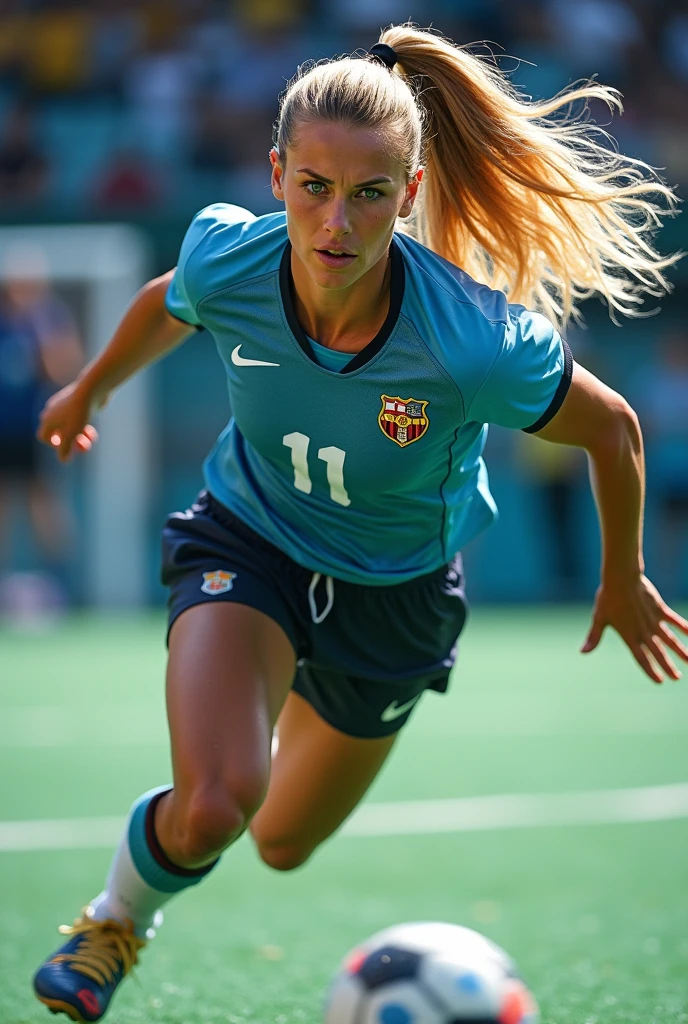 beautiful blonde handball player