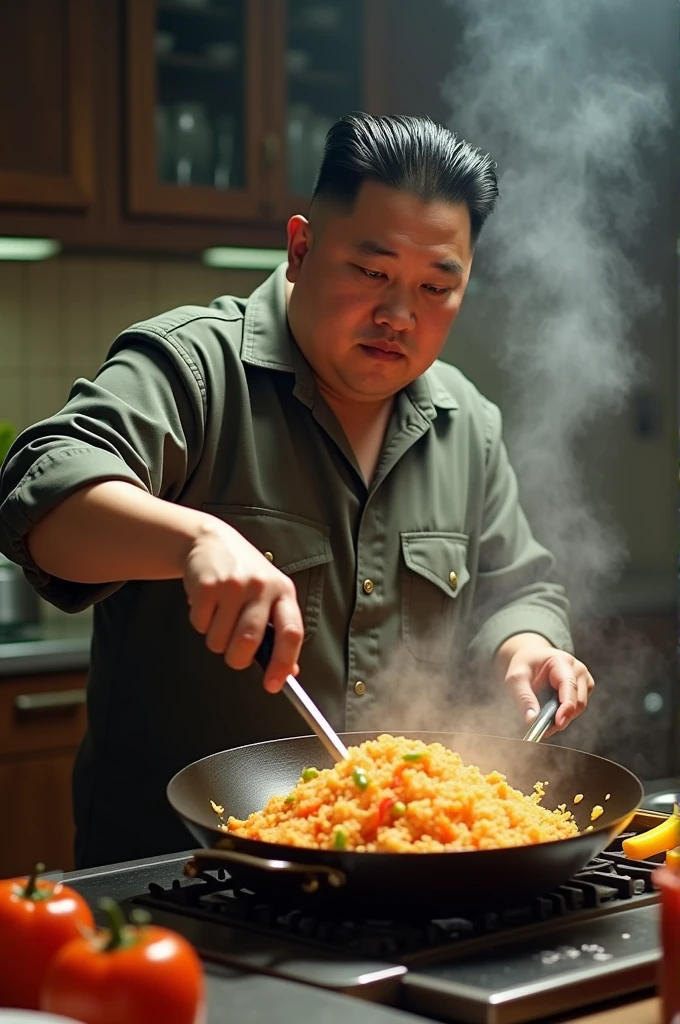 Kim Jong-nam making fried rice