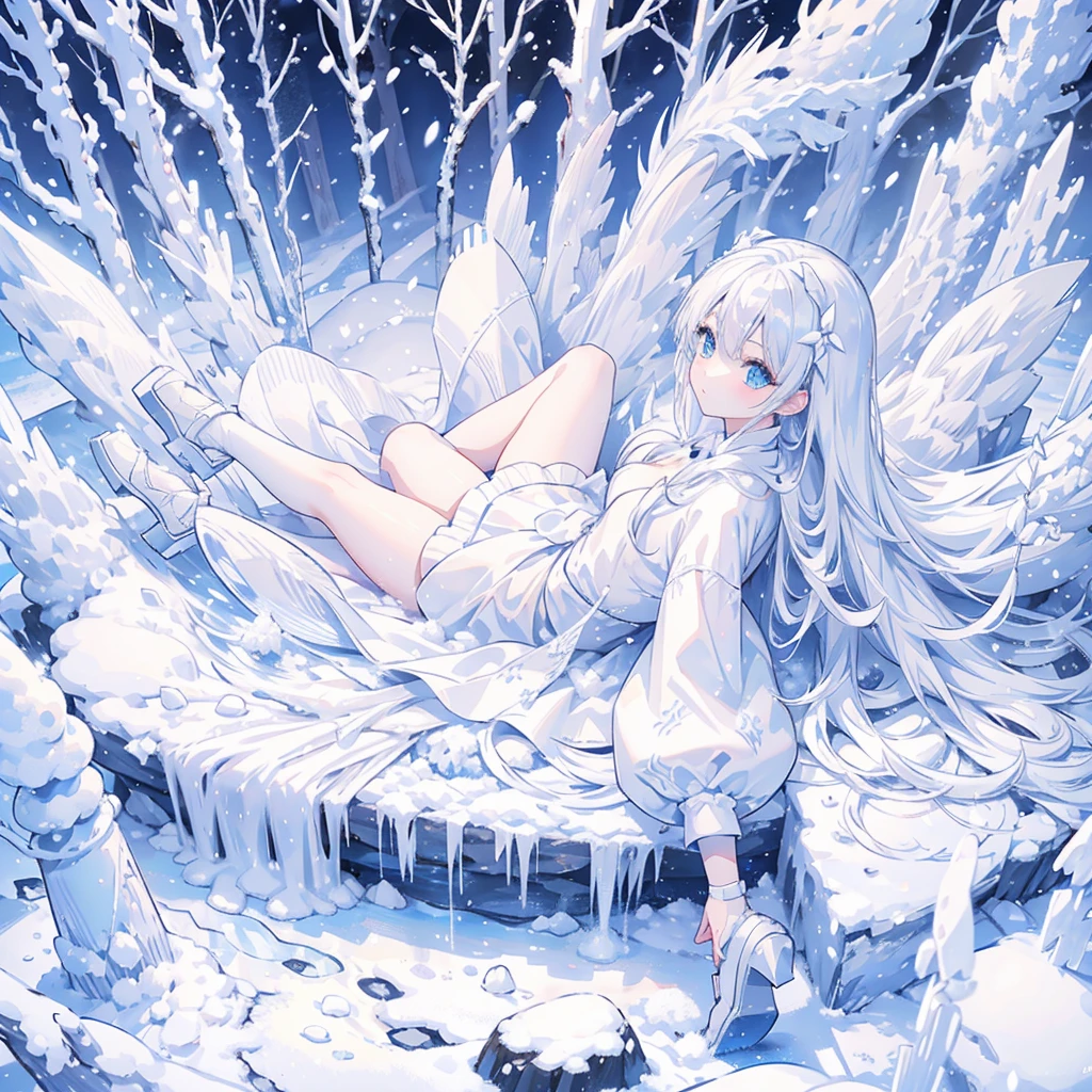 Frozen、snow、white、white銀、Silver World、snow結晶、white、Frozen