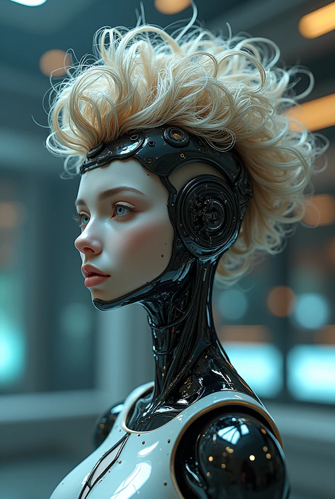 (full body, Wide shot:1.5), A painting of a woman with her head full of wires., elaborate digital art, intricate transhumanism, Intricate digital artwork, Cyborg - Girl, Intricate digital art, chica cyborg, Cyborg woman, detailed portrait of a cyborg, futuristic art, Intricate digital art, intricate cyborg, Intricate digital painting, A picture of a beautiful cyborg., Cyborg - Girl with silver hair