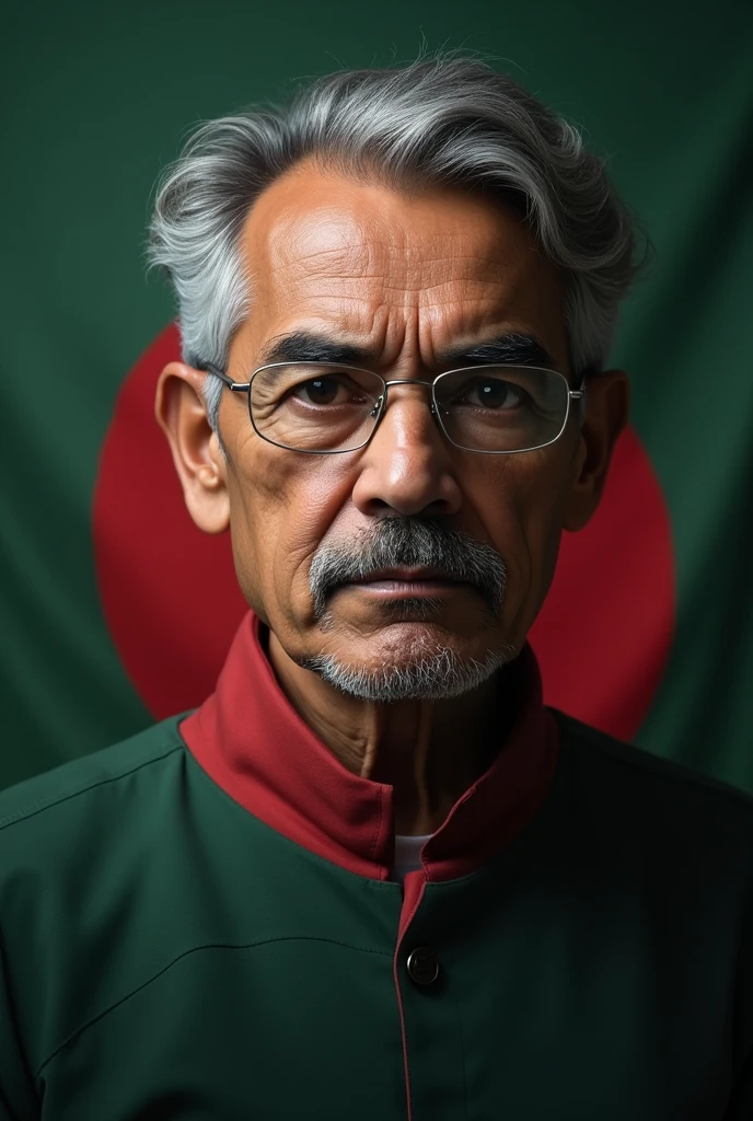 a real smart man bangldesh flag behind