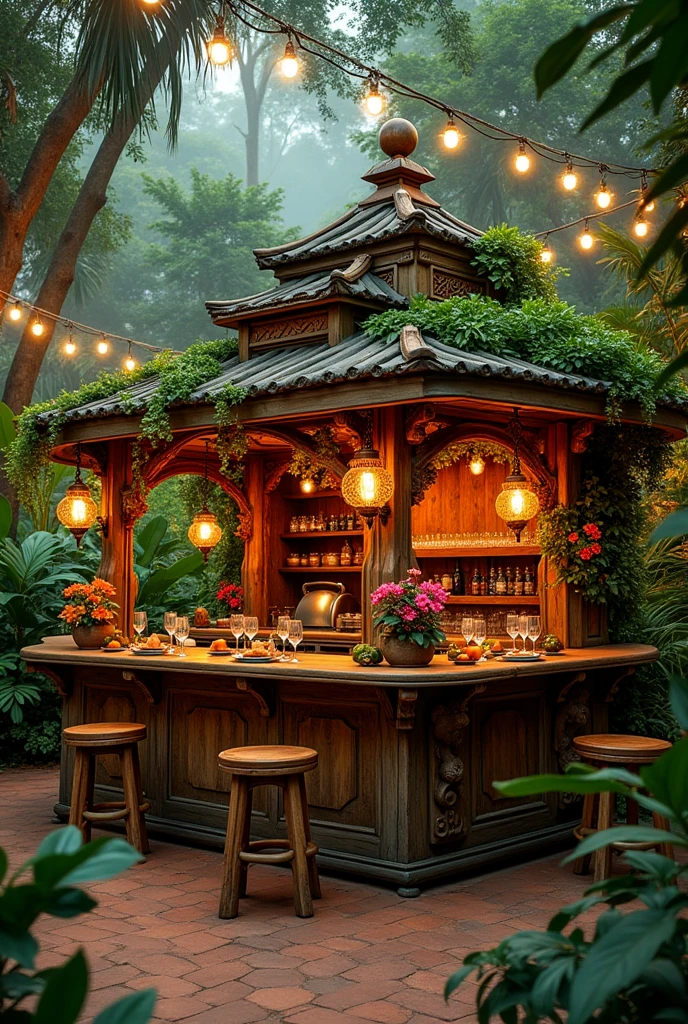 We are going to held a outdoor dinner party. The theme was jungle kindom so we need design a dinner counter