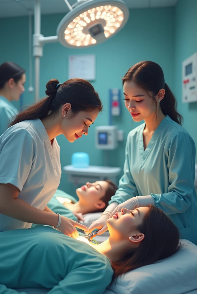 Women patienf getting treated