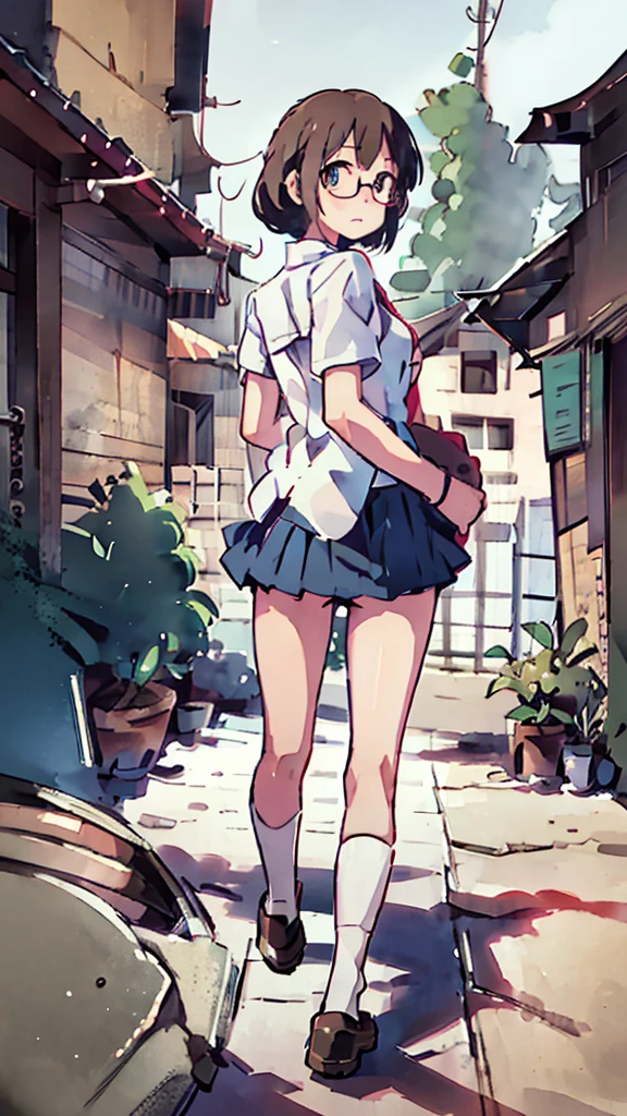 anime art, punctuation_9, punctuation_8_High above, punctuation_7_High above, punctuation_6_High above, punctuation_5_High above, punctuation_4_High above, toga himiko, breasts big, She is 24 years old, styled_3, ,,, yellow  eyes , , , , _, , His usual outfit consists of a simple seifuku with a very short Kansai collar and a wet, translucent texture., with the eyes appearing a little., both the short skirt showing the thin, translucent white panties and the small, transparent dark blue shirt with a double white finish, really small, which is combined with a red scarf that she ties loosely below almost falling down. On top of this, She wears a small beige cardigan with small hem and cuffs , and pockets on both sides, the one on the right shows a series of trinkets on a keychain or on a cell phone strap. She wears black knee-high socks and dark brown school shoes.. fundo cinza, the view would be of her from the coast and a view below her, your ass would be very big and your panties would be very thin, the poico skirt covered it, and she wasn&#39;t wearing a bra under her see-through t-shirt, causing your nipple to show, bigger and more visible breasts, song much more transparent, more apparent and voluminous intimacy