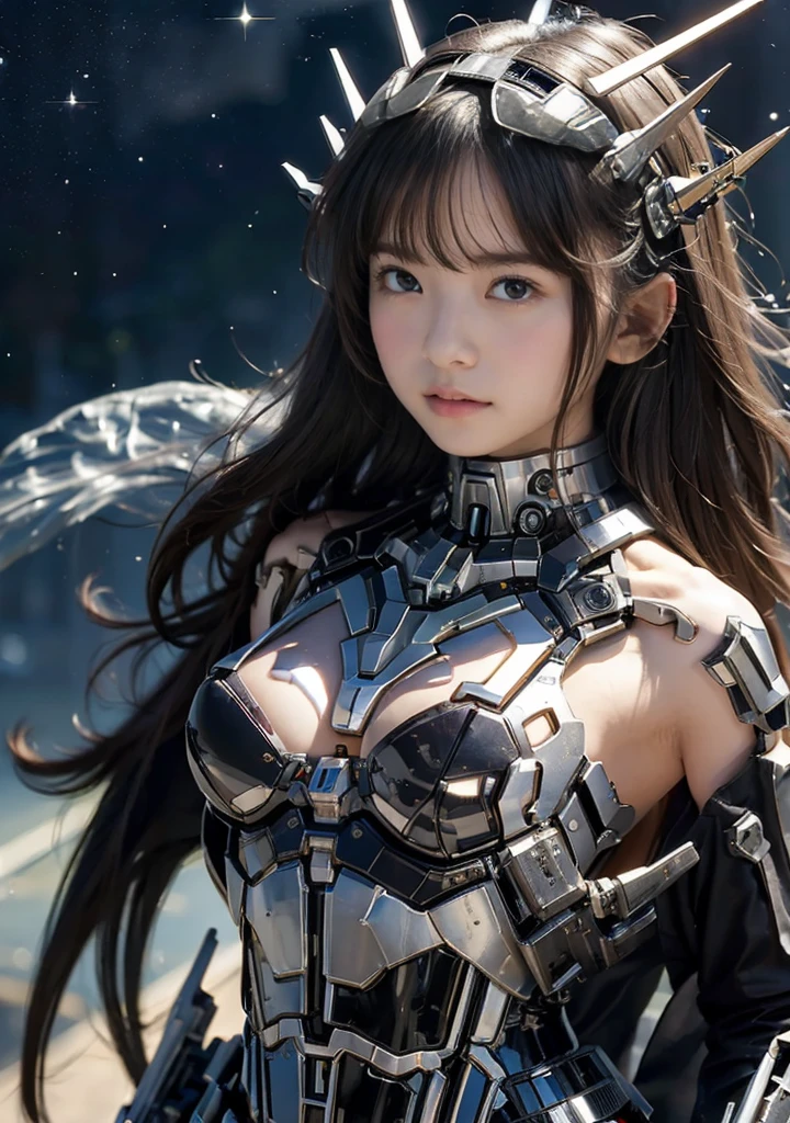 (RAW image quality), rough skin, Super detailed, advanced details, high quality, 最high quality, High resolution, 1080P, hard disk, beautiful,(gundam),beautifulサイボーグの女性,Mecha cyborg girl,battle mode,Mecha body girl,She wears a futuristic gundam mecha, ((full nude)),