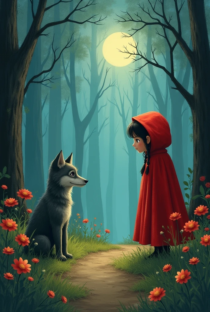 There once was a girl named Little Red Riding Hood. One day, His mother asked him to take a basket of sweets to his sick grandmother. the mother, Although, warned the girl: “Don’t go into the forest or talk to strangers”. But Little Red Riding Hood was very distracted and ended up leaving the road and entering the forest..

A wolf then emerged from between the trees, I wanted to know if the girl was lost. She said no and told me where she was going.. And the wolf advised her to take the path of flowers, because it was shorter. What a lying wolf! It was the longest way... Thus, after deceiving the girl, the wolf put his plan into action and arrived at grandma&#39;s house first, devouring Little Red Riding Hood&#39;s grandma.

After devouring grandma, the wolf decided to deceive the girl once again, then he put on the old lady&#39;s cap, put on his clothes, lay down on the bed and covered himself with a blanket. When it arrived, noticed that “grandma” was a little different.