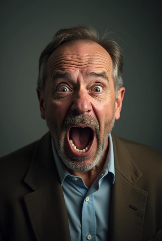 
a man shouting on an old man 