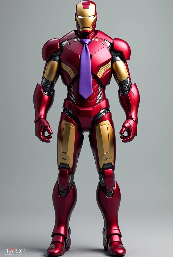 Clasic red Ironmen suit with purple tie