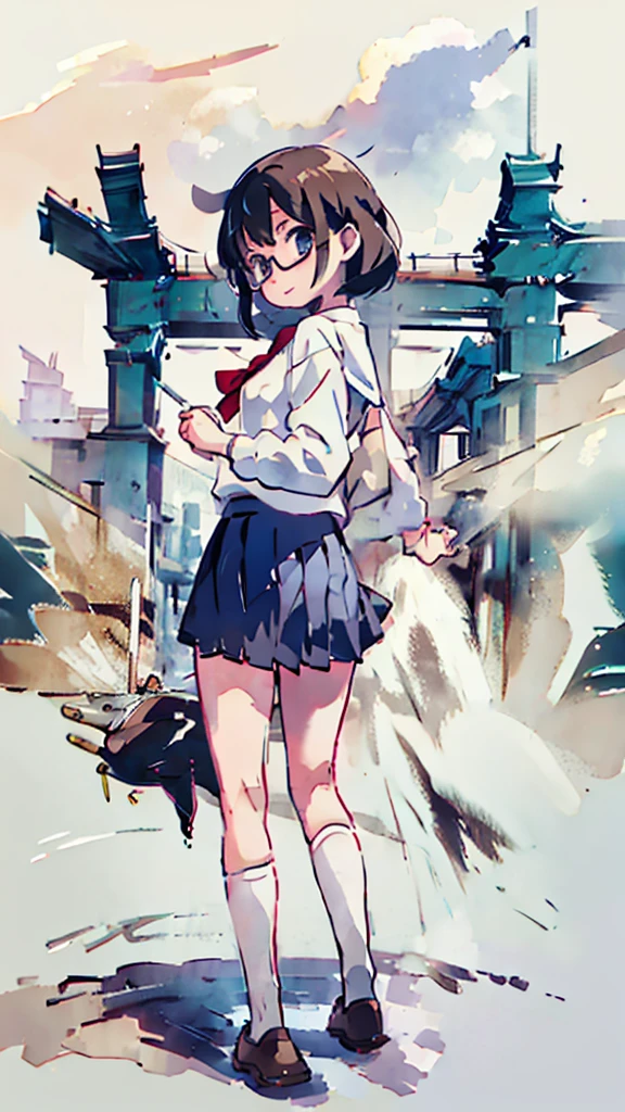 breast enhancement、metropolis、water、Midnight、Moon、Blue light、sky、sea、Nsfw、masterpiece, high quality, 4K, HDR,, Stable Diffusion prompt:  girl with short、brown hair and red-framed glasses, wearing a white blouse and navy skirt, white panties visible, navy socks and brown loafers, in a state of arousal and trembling with sexual climax,simple illustration style, In a nichijou (everyday life) Setting Image generation AI model used: Stable Diffusion (eleet- model)

id: i2