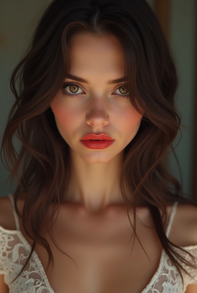 Kassandra, brown eyes, (best quality, ultra-detailed), (realistic:1.37), beautiful and detailed face, ultra-realistic texture, delicate face, delicate body, red lipstick, bright colors. High definition, 8K, well defined legs. angry expression