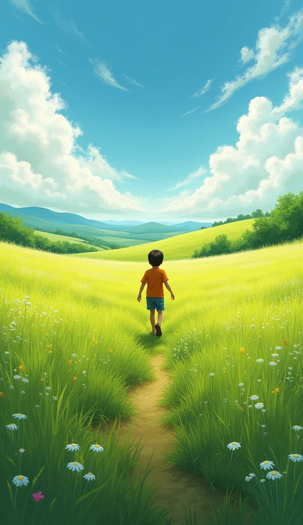 And the boy reached field