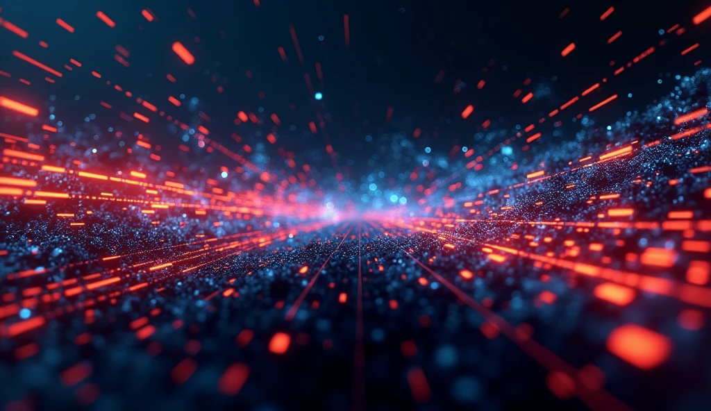 Electronic images of colors and movements with a dark background