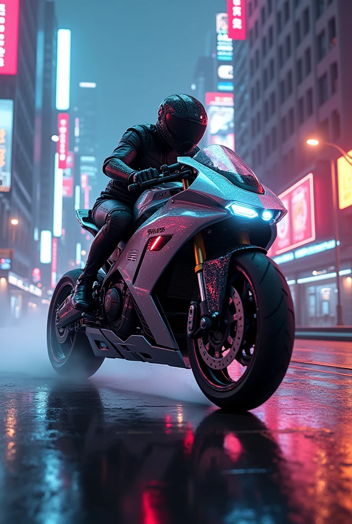 Motor in night city
