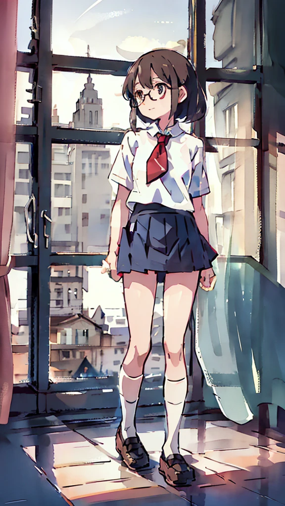 metropolis、water、Midnight、Moon、Blue light、sky、sea、Nsfw、masterpiece, high quality, 4K, HDR,, Stable Diffusion prompt:  schoolgirl with short、brown hair and red-framed glasses, wearing a white blouse and navy skirt, white panties visible, navy socks and brown loafers, in a state of arousal and trembling with sexual climax,simple illustration style, In a nichijou (everyday life) Setting Image generation AI model used: Stable Diffusion (eleet- model)

id: i2