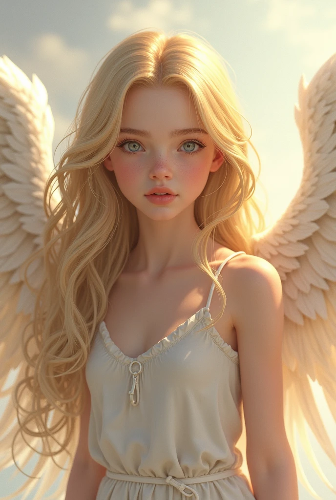 Emoji ángel with women's hair